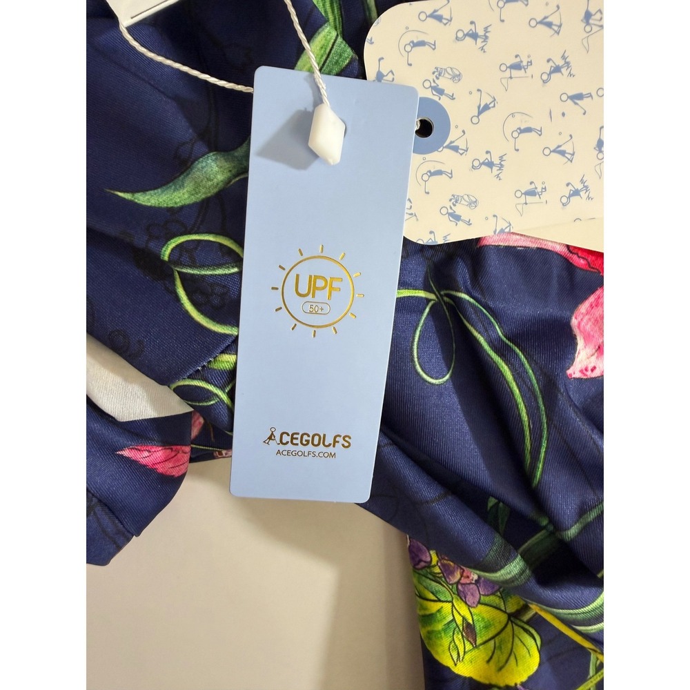 Acegolfs Botanical Energy Floral Quarter Zip XXL Long Sleeve Golf Top UPF New - Picture 11 of 14